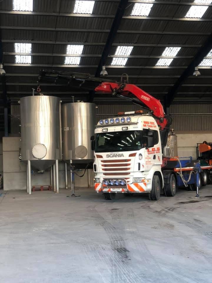 Crane vehicle on site