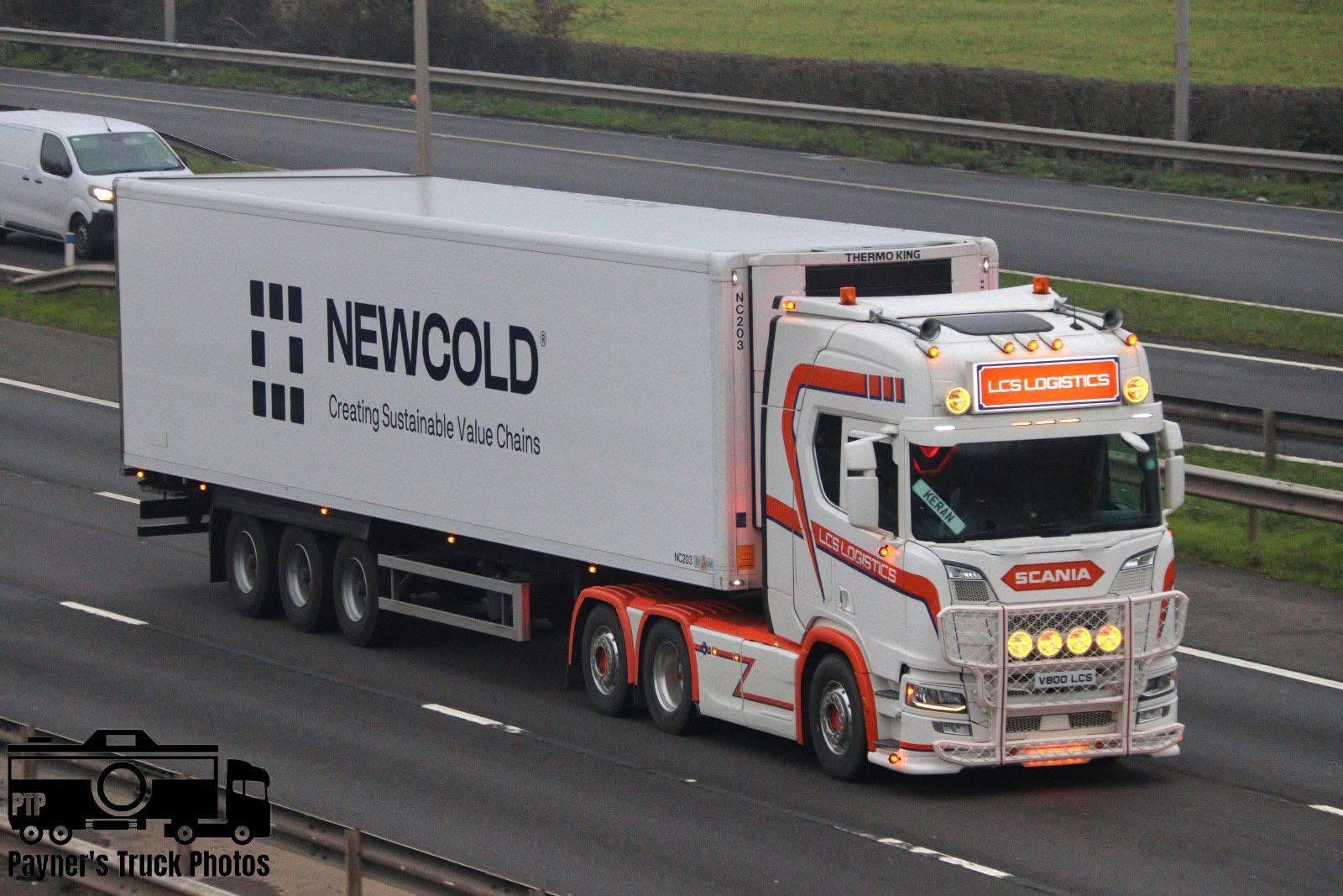 Scania refrigerated trailer on the road